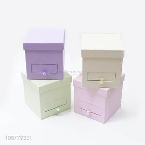 Credible quality square paper gift box with drawer
