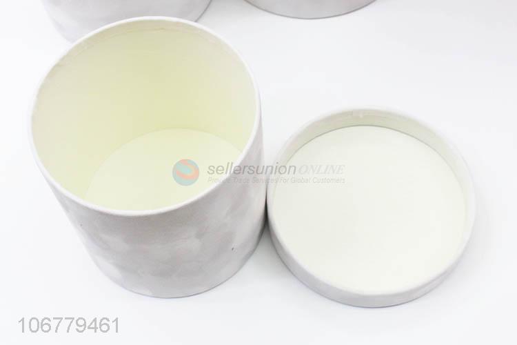 China supplier 3pcs/set cylindrical flocked gift box