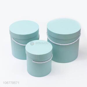 Wholesale price 3pcs/set round paper gift box with bowknot