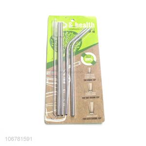 Promotional stainless steel straw set with cleaning brush