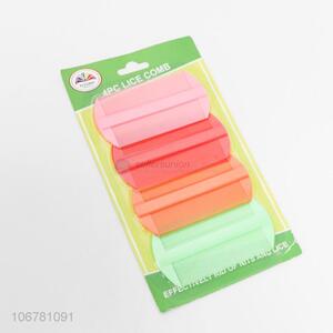 Best Selling 4 Pieces Plastic Colorful Lice Comb