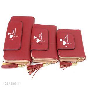Good Quality PU Leather Card Holder Fashion Purse Set