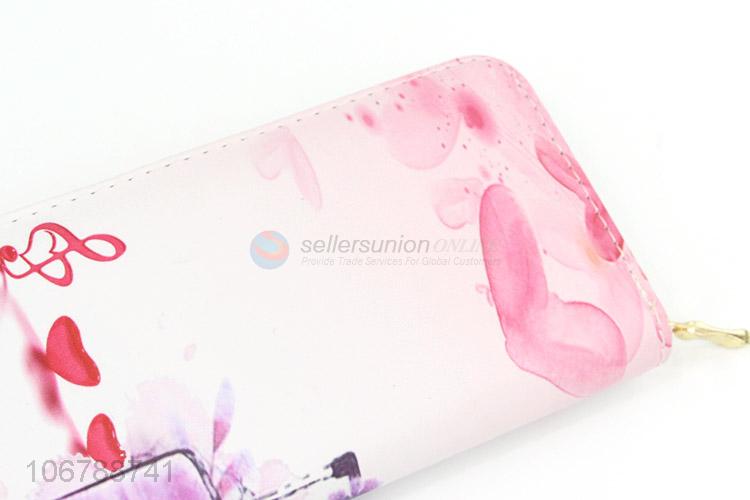 Fashion PU Leather Wallets With Zipper For Women