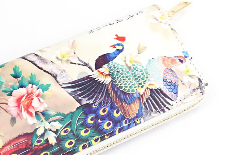Wholesale Ladies Long Wallet PU Leather Purse With Zipper