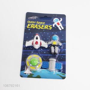 Contracted Design 4PC Cute Cartoon Outer-space Erasers