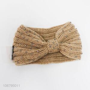 Cheap and good quality bow design polyester knit headband
