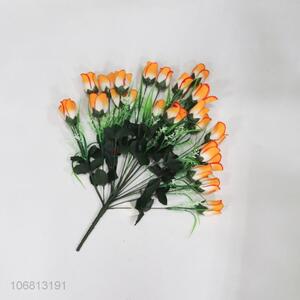 China supplier decorative 24 heads orange artificial rose bouquet