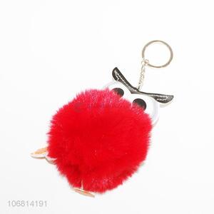 Hot selling cute owl key chain with pom poom