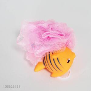 Recent style cartoon tropical fish design mesh bath ball