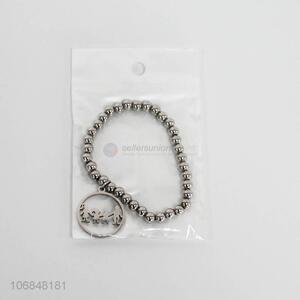 New style simple beaded bracelet with charm