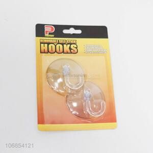 Factory price 2pcs transparen suction cup plastic hook