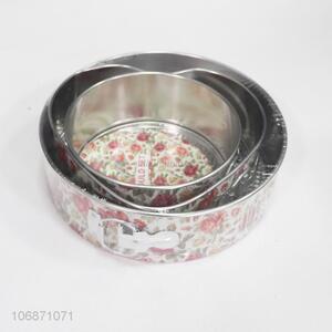 New Design 3 Pieces Color Printing Metal Cake Mould