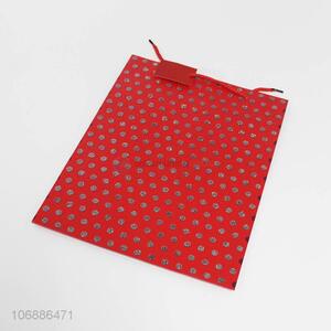 Low price red folding reusable paper gift bag