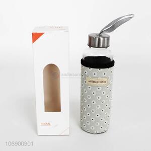 Promotional Gift Leakproof Portable Reusable Glass Water Bottle