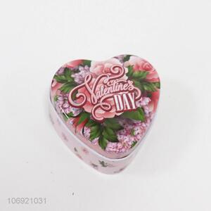 Wholesale delicate mini heart shape iron candy jar candy tin