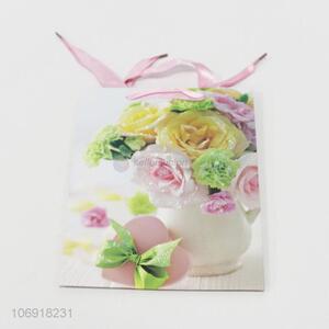 Hot Sale Flower Pattern Colorful Paper Gift Bag