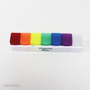 Hot sale rainbow color 7-day plastic pill box pill case