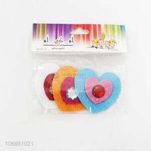 Custom 3 Pieces Heart Shape Decorative Felt Sticker