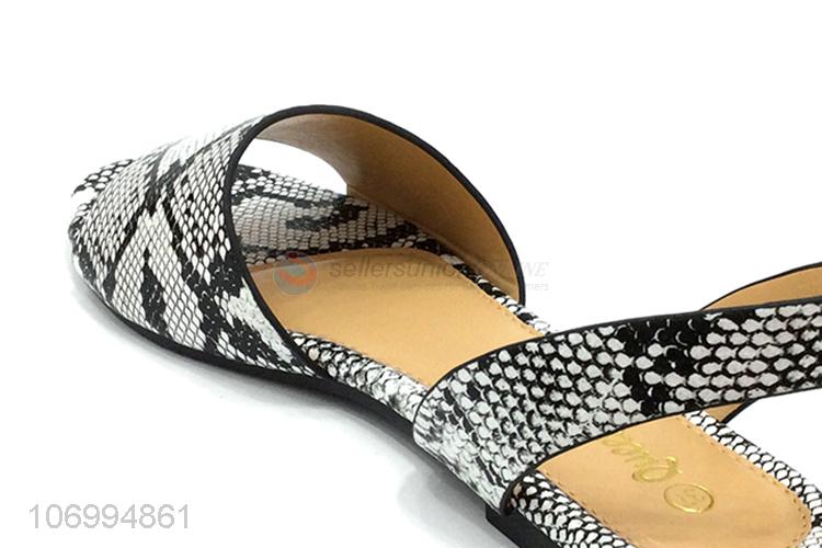 Factory wholesale cool python skin printed women summer sandals