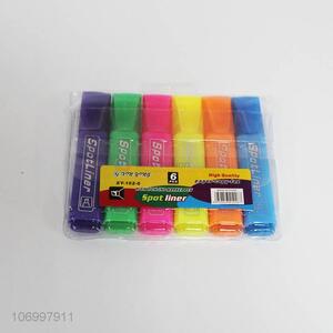Best selling 6pcs colorful highlighters fluorescent pens