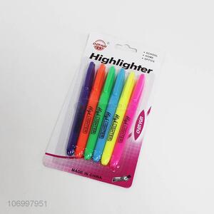 Good sale 6pcs colorful highlighters fluorescent pens