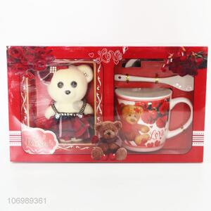 Custom Valentine's Day Gift Cup Mug Set Mug Gift With Plush Toy Bear