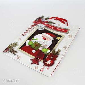 Good sale Christmas print paper gift bag with string