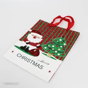 Low price Christmas print paper gift bag packing bag