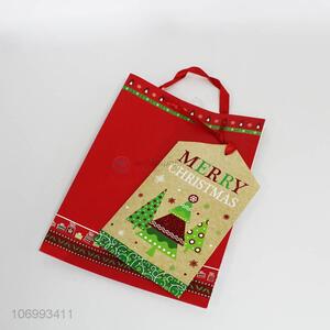 New design Christmas print paper gift bag with string
