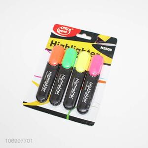 Custom school stationery 4pcs plastic highlighters