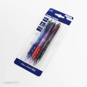 Factory wholesale stationery 3pcs colored ball-point pen