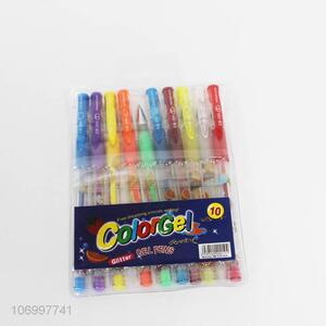 Custom school stationery 10 colors glitter gel ink pens