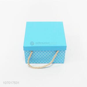 New design square paper gift box candy box with ropes