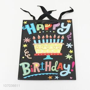 Customized printing shopping happy birthday gift paper bag with handle