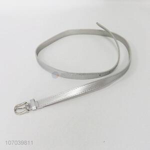 Fashion Style Skinny Leather Belt Silver Waist Belt