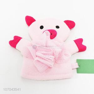 Hot Sale Cartoon Pig Colorful Bath Gloves