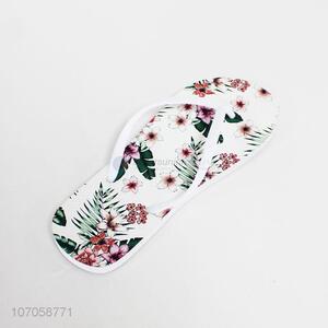 Best selling delicate flower printed laides flip flops slippers