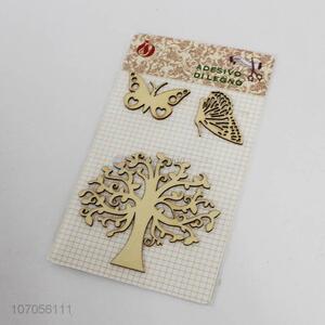 New design laser cut wood craft sticker for wall decoration