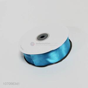 Promotional sky blue double faced polyester satin ribbon for gift box packing