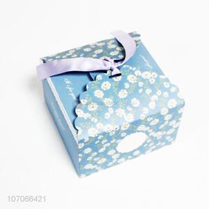 Best selling small flower printed paper wedding candy gift box