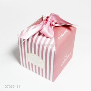 Factory direct sale fashionable square paper gift box with ribbon