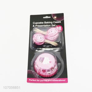Direct Price Baking Greaseproof Paper Cupcake Cases Set With Cake Topper