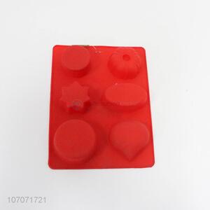 Wholesale food grade non-stick 6 cavities silicone cake molds