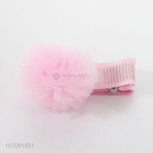 China factory elegant fabric pompom hairpins hair clips hair accessories