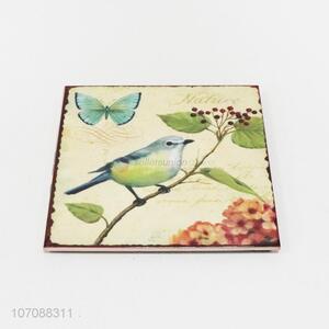 High Quality Square Ceramic Decorative Picture With Back Stander