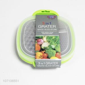 Hot sale utility 3-in-1 stainless steel grater slicer with cover