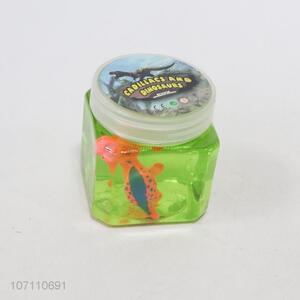 Attractive design children diy crystal slime crystal mud toy with plastic dinosaur
