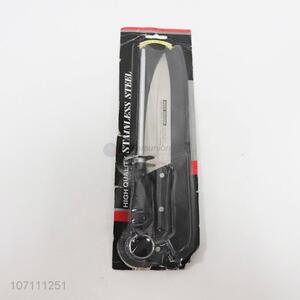 Good quality kitchen utensils chef knife and knife sharpener rod set
