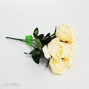 Contracted Design Seven Heads Yellow Roses Artificial Flower