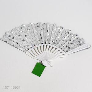 OEM creative folding glitter plastic hand fan with high quality